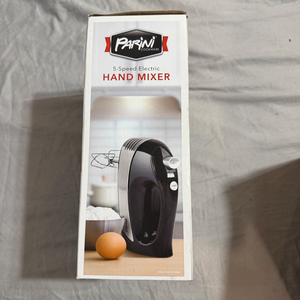 Parini 5-Speed Electric Hand Mixer Black Silver Turbo Boost INV10013 New Box - Picture 4 of 7